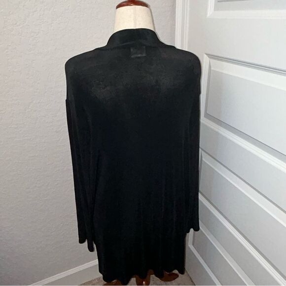 Linda Lundstrom Basics Open Front Long Sleeve Tunic Cardigan Top - Picture 3 of 8